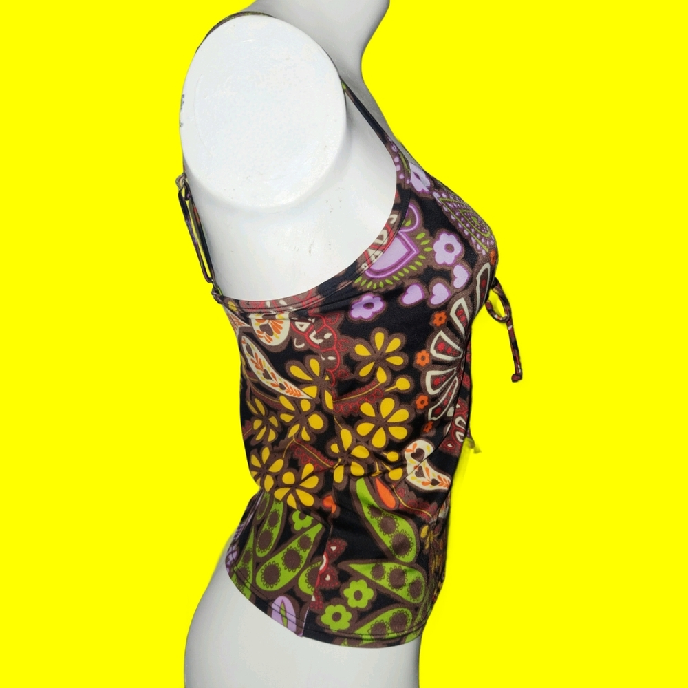 Y2K Victoria's Secret 70's Boho Paisley Tankini Top Bathing Suit Top 34B - Picture 6 of 9